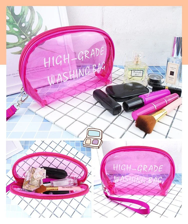 Custom Travel Portable Clear Transparent PVC Waterproof Wash Cosmetic Toiletry Makeup Bag