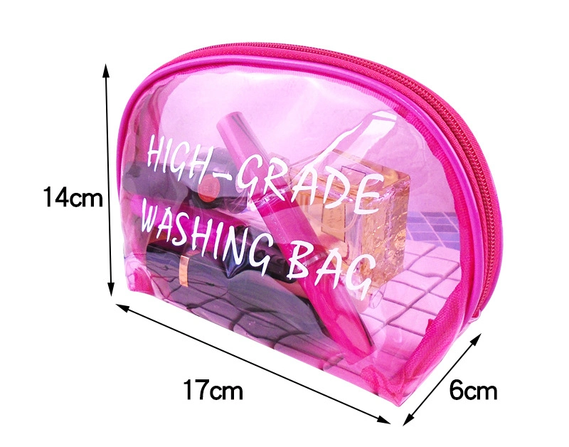 Custom Travel Portable Clear Transparent PVC Waterproof Wash Cosmetic Toiletry Makeup Bag